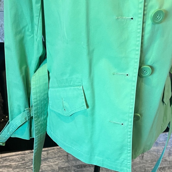 Talbots Green Belted short Trench style coat size 10 - Picture 12 of 15